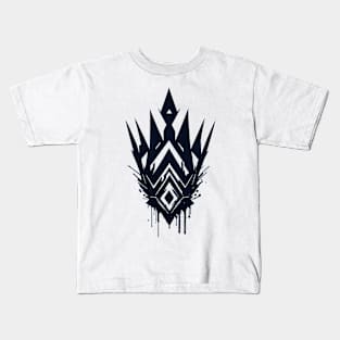 Abstract Minimalist Cool Symbol: Black Crown Kids T-Shirt